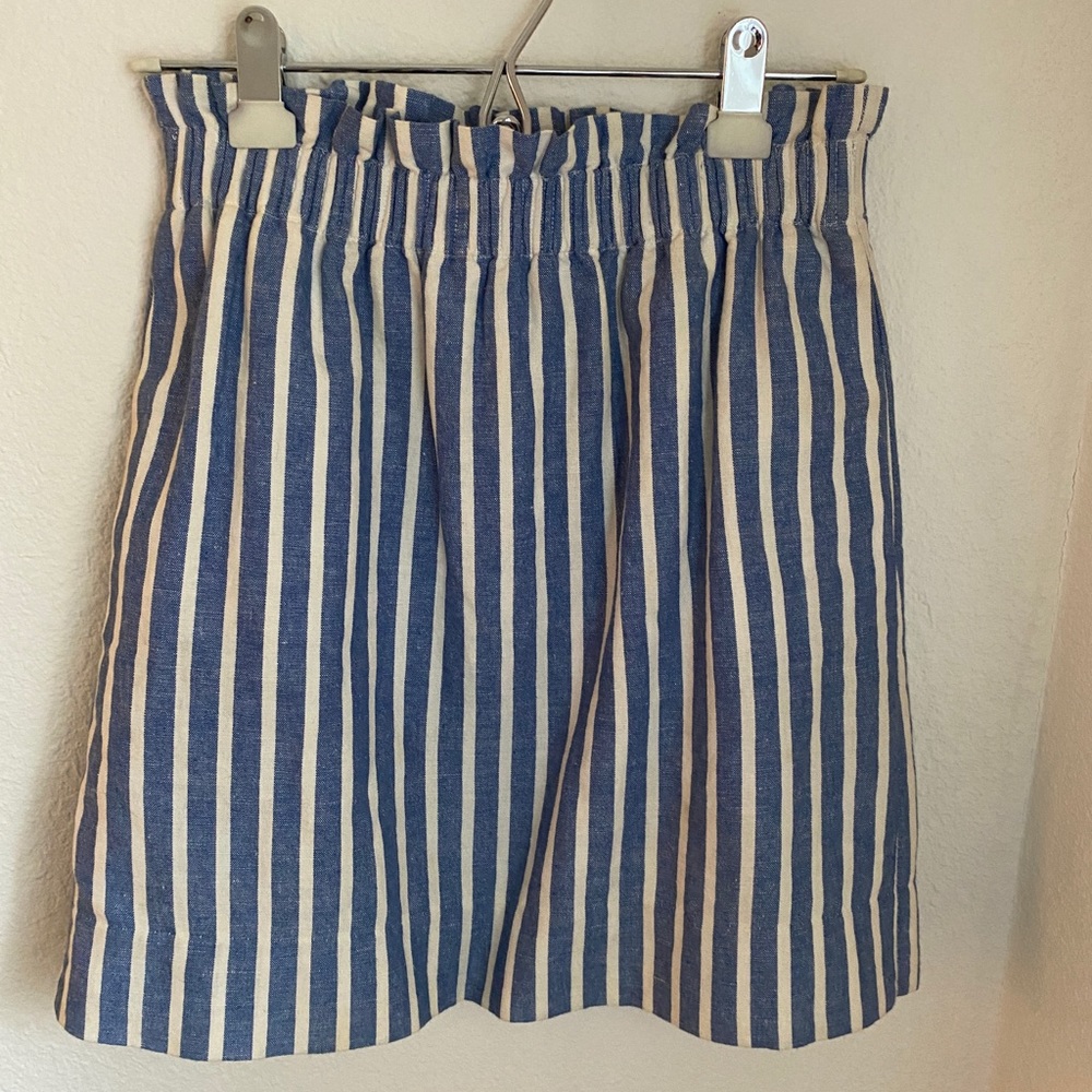 J.Crew blue and white striped skirt